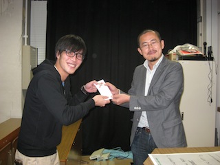 中村賞受賞の山本くん（関西大学）
